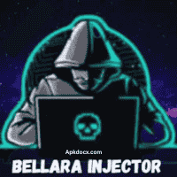 Bellara Injector APK offering auto-aim, ESP, and speed boosts for Free Fire.