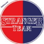 Stranger Team APK logo features a red and blue circle with "STRANGER TEAM" boldly written across the center.
