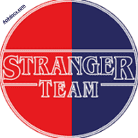 Stranger Team APK logo features a red and blue circle with 