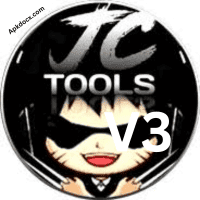 JC Tools APK logo featuring a character wearing sunglasses, designed for Mobile Legends players.