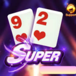 92 Super Game logo featuring two playing cards (9 and 2 of hearts) with a glowing 'Super' tex.