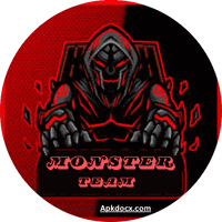 Monster Team logo showcasing a powerful, Monster Team with glowing red accents, emphasizing strength and dominance in gaming.
