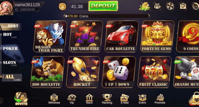 This image shows a few games of TG SLOT Game
