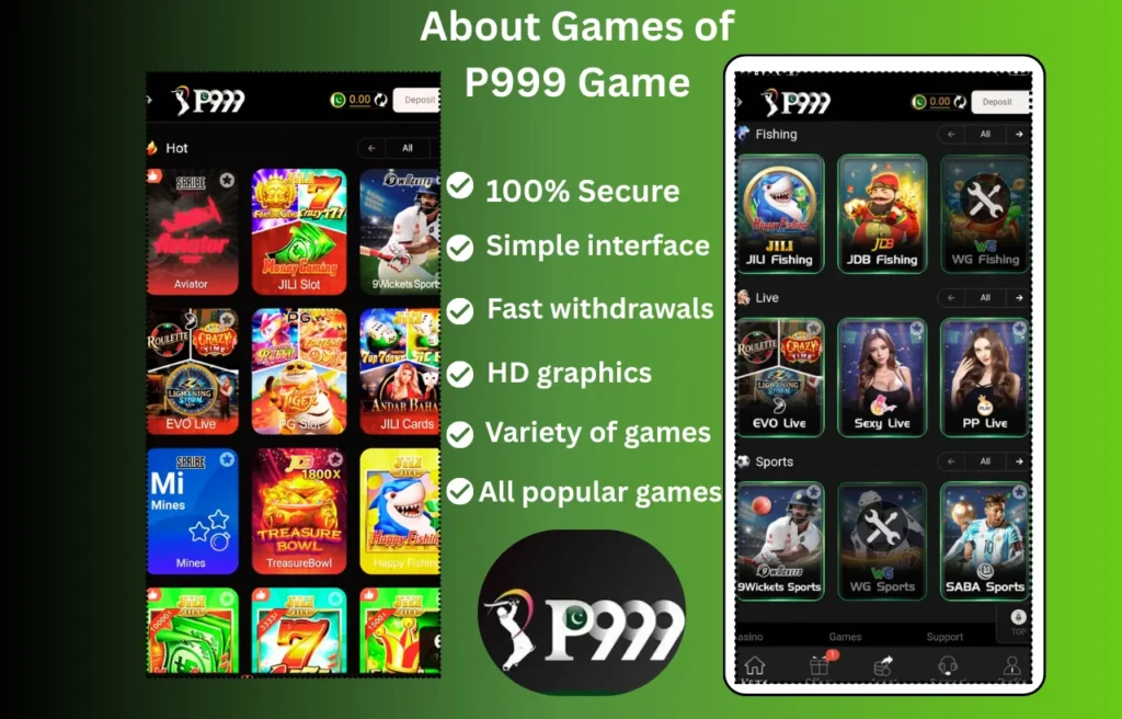 P999 App Variety of Games