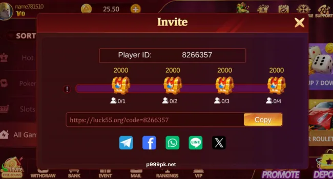 Luck55 Game Invitation Rewards