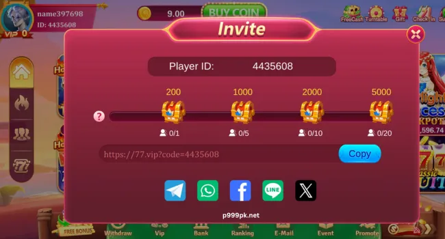 Rewards of 77 VIP
